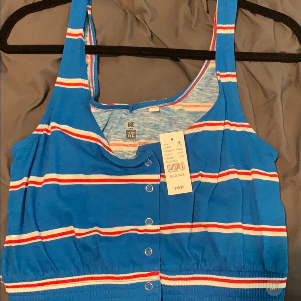 Cute red, white , and blue striped tank